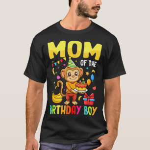 Camiseta Mamá De La Familia De Fiestas De Los Monos De Cump