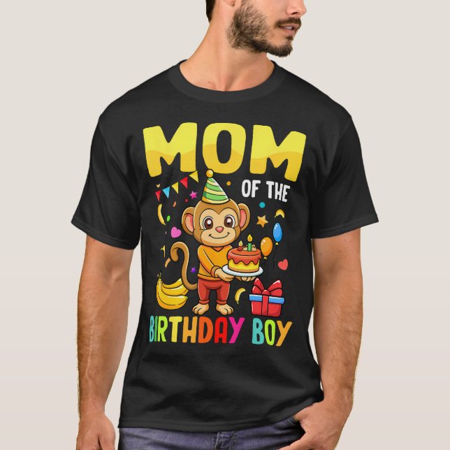 Camiseta Mamá De La Familia De Fiestas De Los Monos De Cump (Anverso)