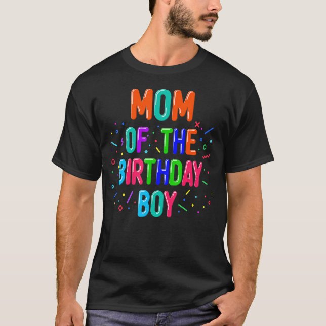 Camiseta Mamá de la familia de los niños de cumpleaños en g (Anverso)