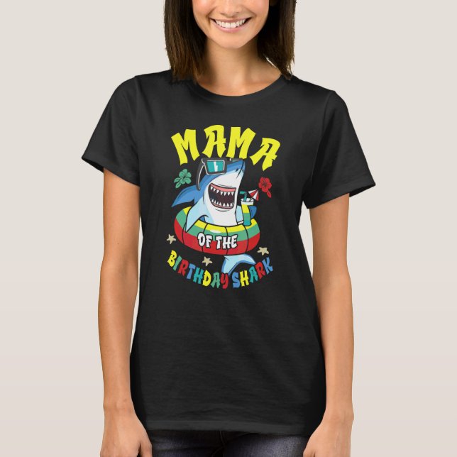 Camiseta Mamá De La Familia Que Coincide Con El Tiburón De  (Anverso)