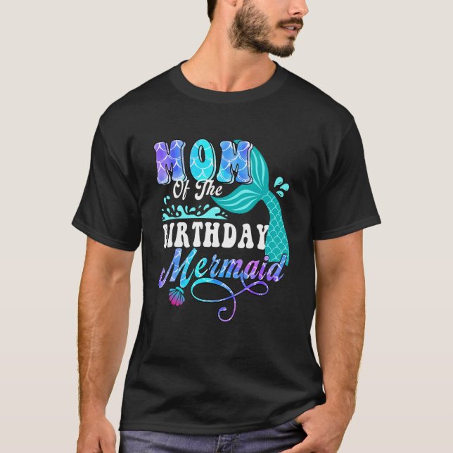 Camiseta Mamá De La Familia Sirena De Cumpleaños Que Coinci (Anverso)