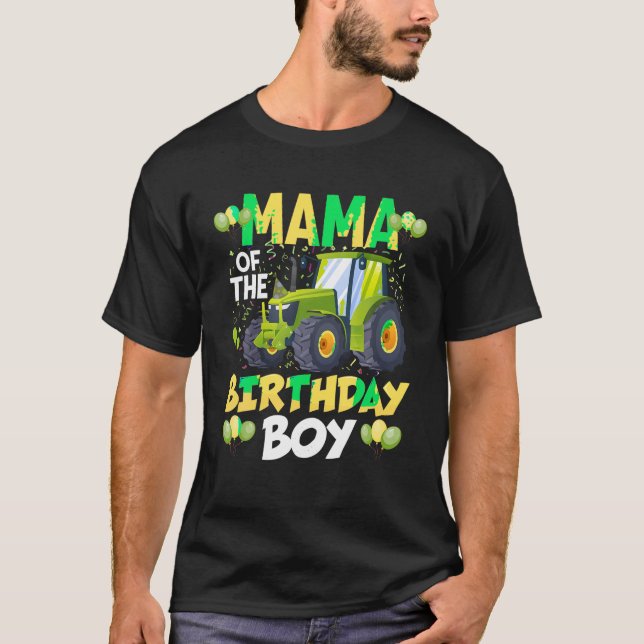 Camiseta Mamá De La Familia Tractor De Cumpleaños B (Anverso)