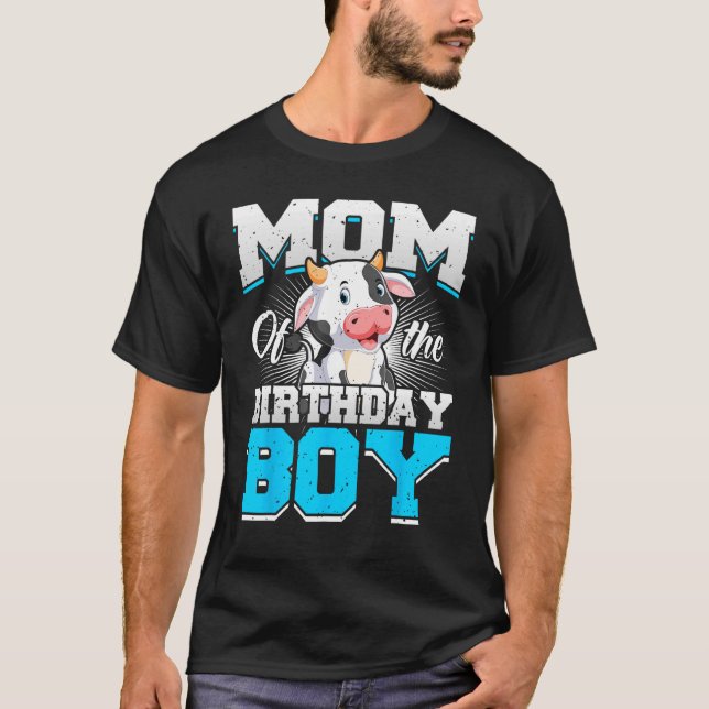 Camiseta Mamá De La Fiesta De Cumpleaños De Cow (Anverso)