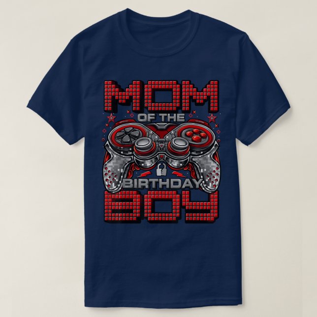Camiseta Mamá de la fiesta de cumpleaños de un videojugador (Diseño del anverso)