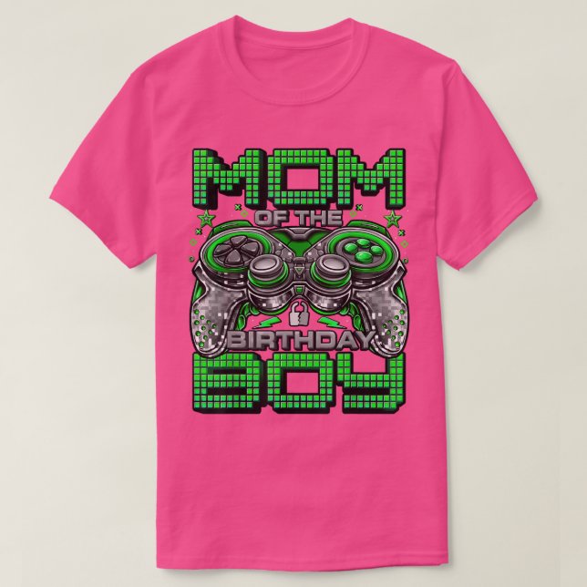 Camiseta Mamá de la fiesta de cumpleaños de un videojugador (Diseño del anverso)