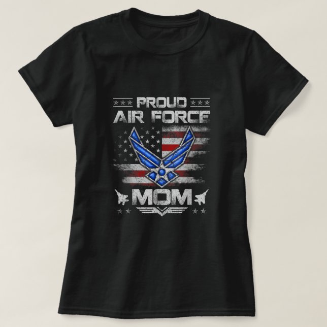 Camiseta Mamá de la Fuerza Aérea Orgullosa veterana vendedo (Diseño del anverso)