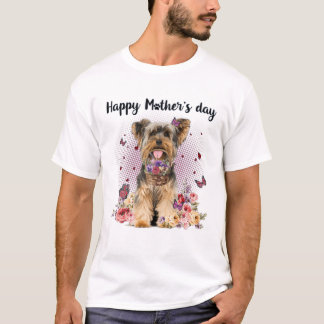 Camiseta Mamá de la madre de los Terrier de Yorkshire feliz