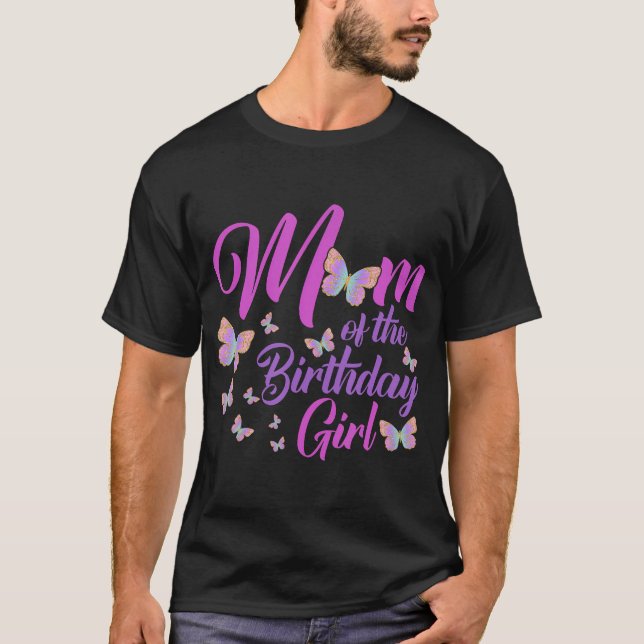 Camiseta Mamá De La Mariposa Chica De Cumpleaños Mamá Mam (Anverso)