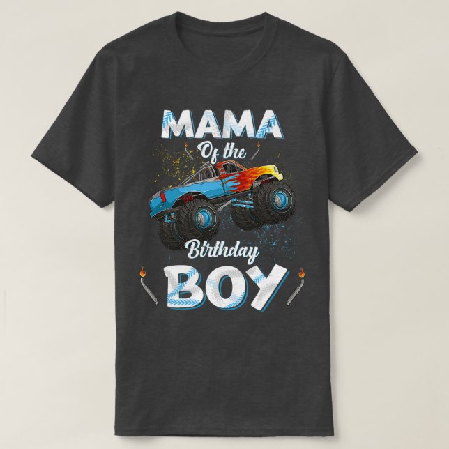 Camiseta Mamá De La Monstruo Del Cumpleaños Camión Mujeres  (Diseño del anverso)