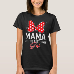 Camiseta Mamá de la niña cumpleañera lazo rosa lindo famili