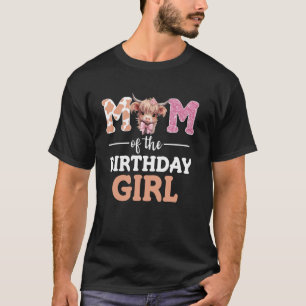 Camiseta Mamá de la niña de cumpleaños Vaca Highland Mamá M