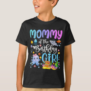 Camiseta Mamá de la niña del cumpleaños pez marino océano a