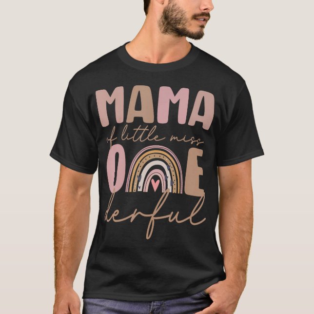 Camiseta Mamá De La Pequeña Miss Maravillosa Boho De Primer (Anverso)