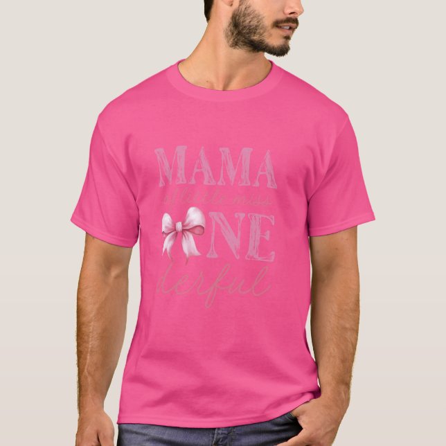 Camiseta Mamá de la Pequeña Miss Maravillosa Rosa (Anverso)