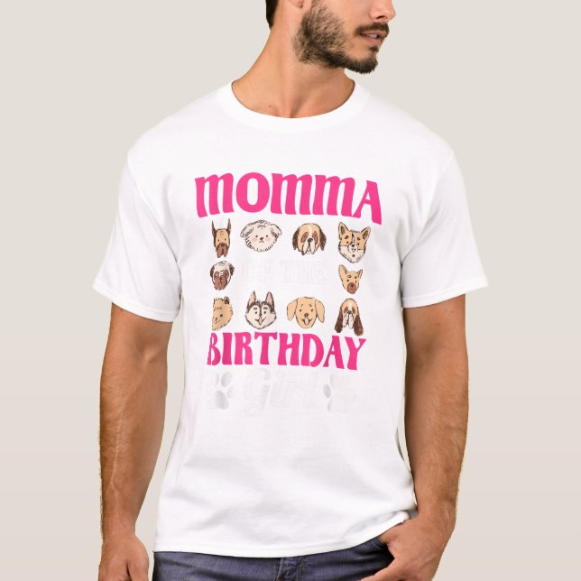 Camiseta Mamá de la perrita cumpleañera (Anverso)