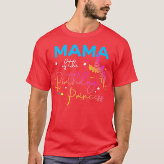 Camiseta Mamá de la Princesa de Cumpleaños Bday Unicorn Arc