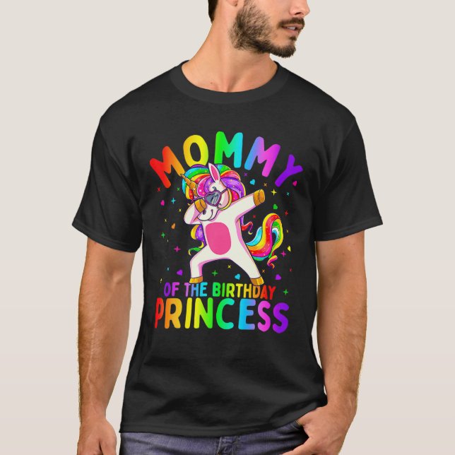 Camiseta Mamá De La Princesa De Cumpleaños Chica Dabbing Un (Anverso)