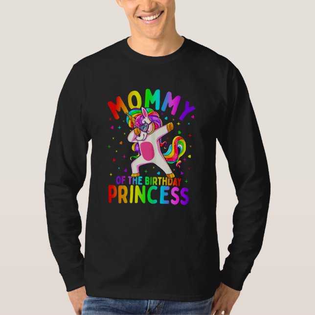 Camiseta Mamá De La Princesa De Cumpleaños Chica Dabbing Un (Anverso)