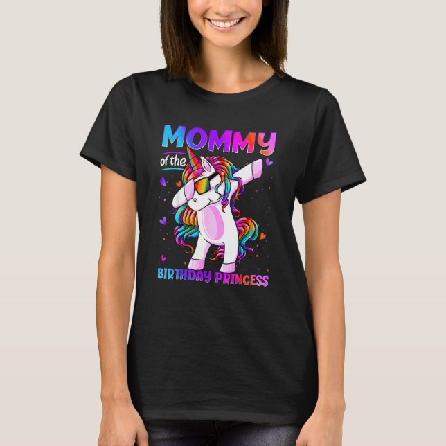 Camiseta Mamá De La Princesa De Cumpleaños Chica Dabbing Un (Anverso)