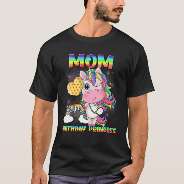 Camiseta Mamá De La Princesa De Cumpleaños Dabbing O Flossi (Anverso)