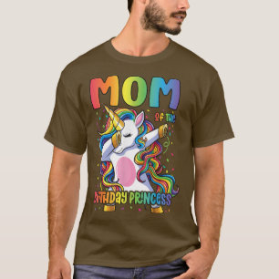 Camiseta Mamá de la princesa de cumpleaños Dabbing Unicorn 