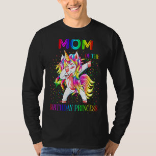 Camiseta Mamá De La Princesa De Cumpleaños Dabbing Unicorn 