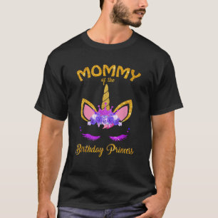 Camiseta Mamá de la princesa de cumpleaños de Unicornio hac