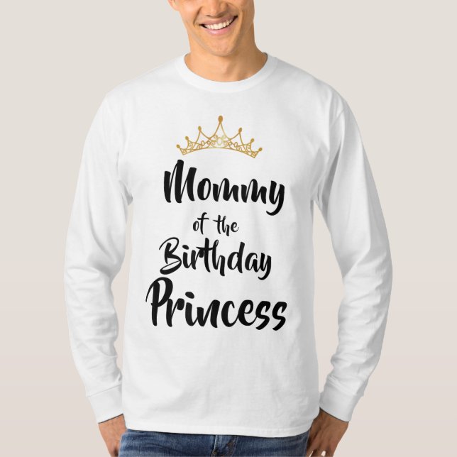 Camiseta Mamá De La Princesa De Cumpleaños Familia Que Coin (Anverso)