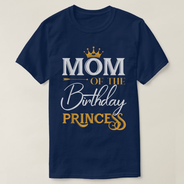 Camiseta Mamá De La Princesa De Cumpleaños Famosa Mamá Gran (Diseño del anverso)