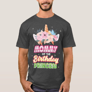 Camiseta Mamá De La Princesa De Cumpleaños Feliz Chica Unic