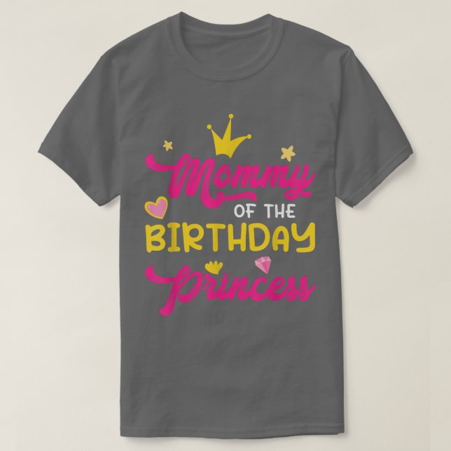 Camiseta Mamá de la princesa de cumpleaños Mamá Madre Mamá  (Diseño del anverso)