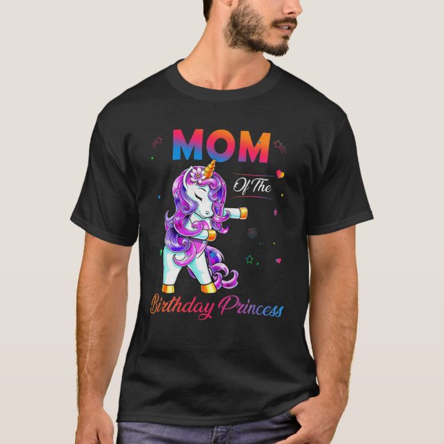 Camiseta Mamá De La Princesa De Cumpleaños Perdiendo Hombre (Anverso)
