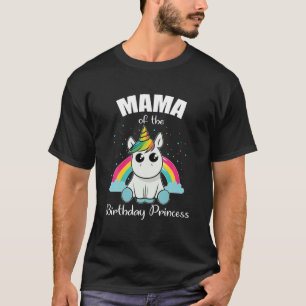 Camiseta Mamá De La Princesa De Cumpleaños Unicornio Cute