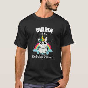 Camiseta Mamá De La Princesa De Cumpleaños Unicornio Cute