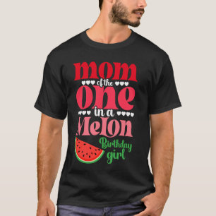 Camiseta Mamá de la sandía Chica del cumpleaños de un melón