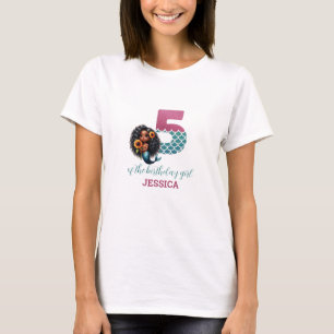 Camiseta Mamá De La Sirenita Africana Chica De Cumpleaños