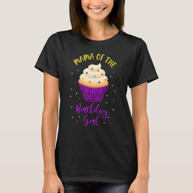 Camiseta Mamá de la tarta de Chica de cumpleaños, dulce fie (Anverso)