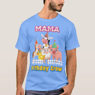 Camiseta Mamá De La Tripulación De Cumpleaños Granja Animal