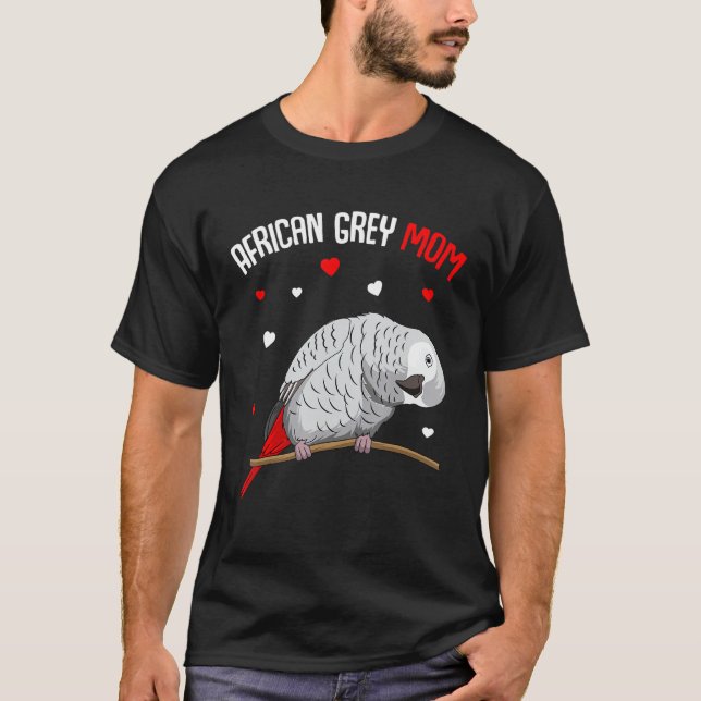 Camiseta Mamá de loro gris africana ama a las mujeres diver (Anverso)