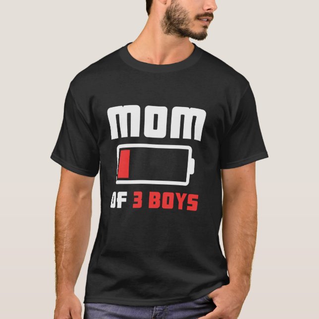 Camiseta Mamá de los 3 niños del divertido Día de la Madre (Anverso)