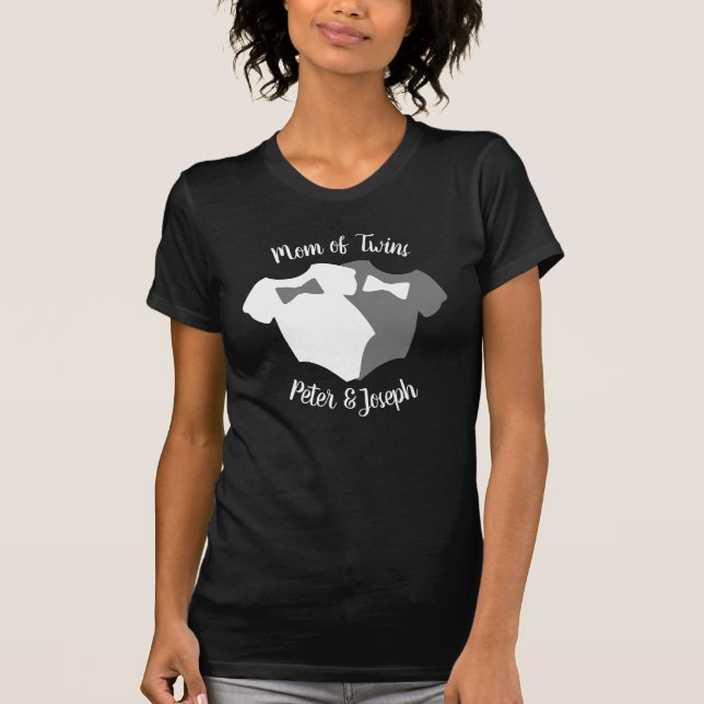 Camiseta Mamá De Los Chicos Gemelos Camisas De Traje (Anverso)