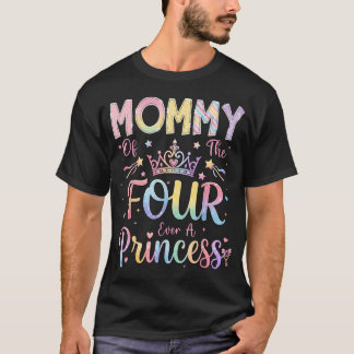 Camiseta Mamá De Los Cuatro Siempre Una Princesa Cumpleaños