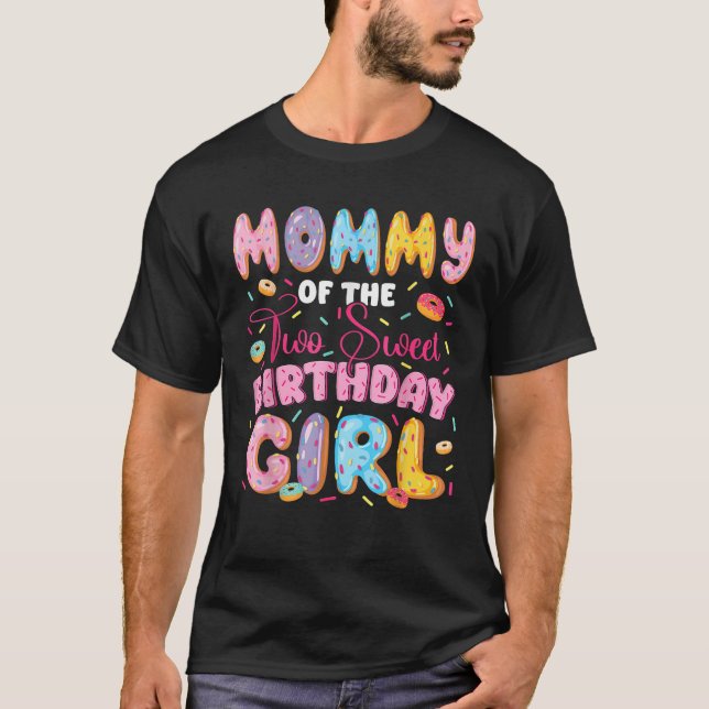 Camiseta Mamá De Los Dos Dulces Chicas De Segundo Cumpleaño (Anverso)