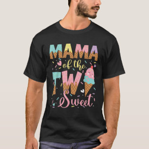 Camiseta Mamá De Los Dos Dulces Crema De Hielo Chica De Cum