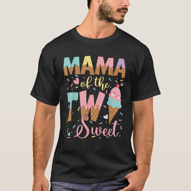 Camiseta Mamá De Los Dos Dulces Crema De Hielo Chica De Cum (Anverso)