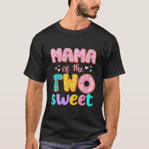 Camiseta Mamá De Los Dos Dulces Temas De La Familia Del Cum