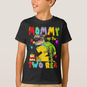 Camiseta Mamá de los dos rex niño dinosaurio cumpleaños 2