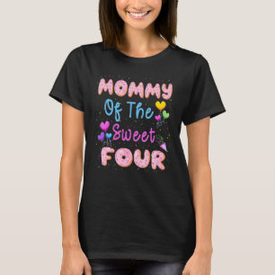 Camiseta Mamá De Los Dulces Cuatro 4to Donut Cumpleaños Fie