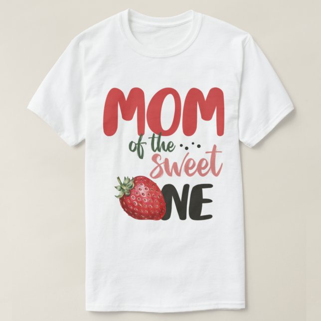 Camiseta Mamá De Los Dulces Un Dulce Un Cumpleaños De Fresa (Diseño del anverso)