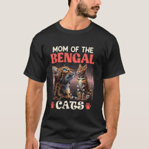 Camiseta MAMÁ DE LOS GATOS BENGALÍ Gato Divertido Mamá Gato